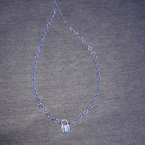 Silver chain with lock Brandy Melville necklace